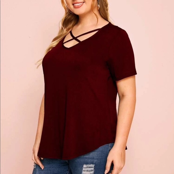 Plus size crisscross blouse Black - Picture 8 of 10